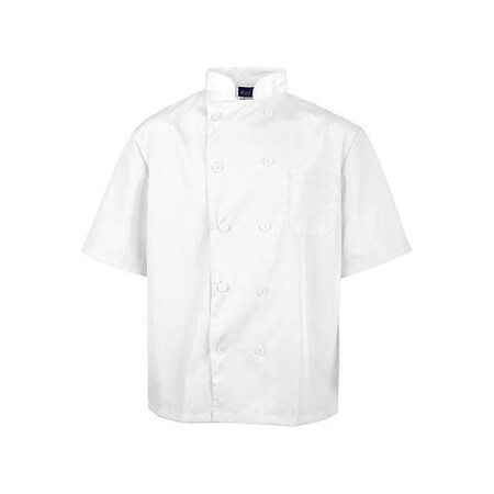 Allpoints Kng Xl Lw Chef Coat White Short Sleeve 2578WHTXL
